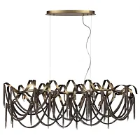 Люстра подвесная Chainy 5066/10 Odeon Light коричневая на 10 ламп, основание античное бронза в стиле современный лофт Люстра подвесная Chainy 5066/10 Odeon Light коричневая на 10 ламп, основание античное бронза в стиле современный лофт